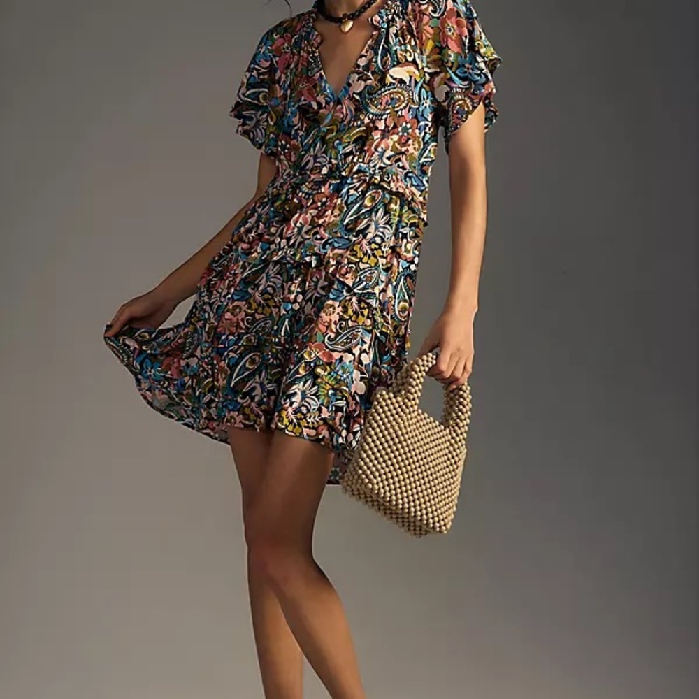 EUC Anthropologie Robin Tiered Mini Dress